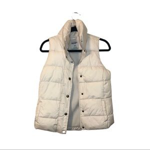 Old Navy White Puff Vest